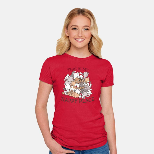 Cat Pile-womens fitted tee-DoOomcat