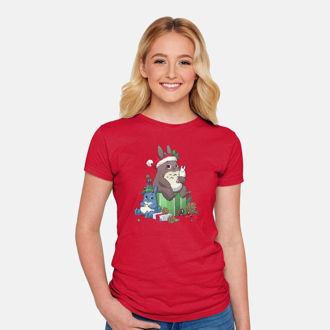 Neighbourly Christmas-womens fitted tee-DoOomcat