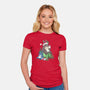 Neighbourly Christmas-womens fitted tee-DoOomcat