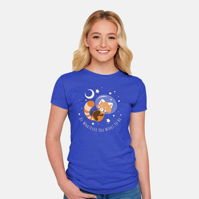 Red Panda Dream-womens fitted tee-ChocolateRaisinFury