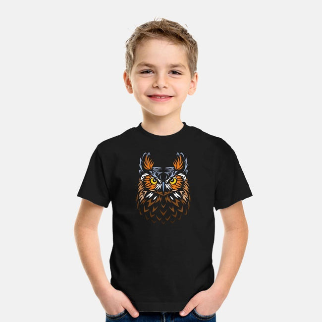 Tribal Owl-youth basic tee-albertocubatas
