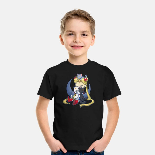 Crazy Moon Cat Lady-youth basic tee-DoOomcat