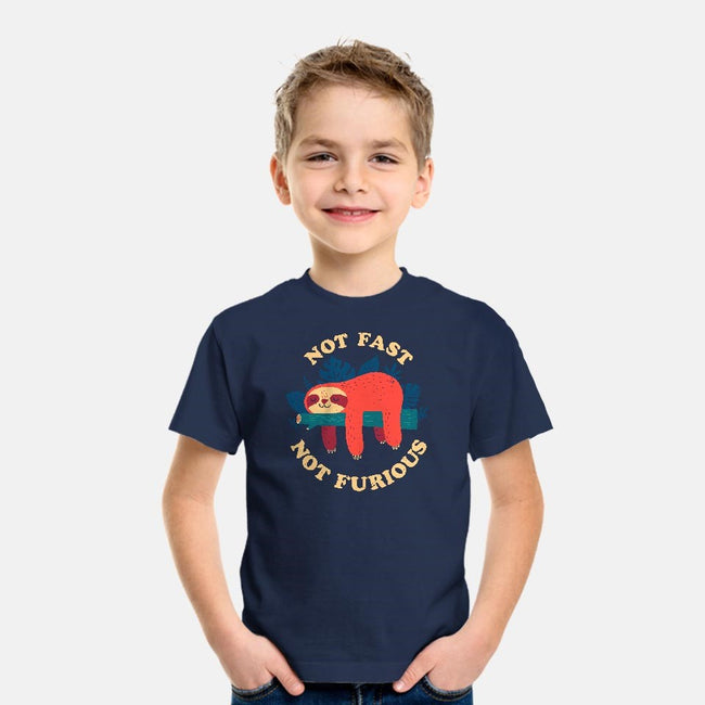 Not Fast, Not Furious-youth basic tee-DinomIke