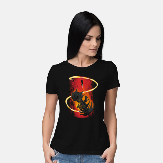 Wizard Vs Demon-Womens-Basic-Tee-Art_Of_One