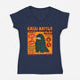 Kaiju Battle Player-Womens-V-Neck-Tee-pigboom