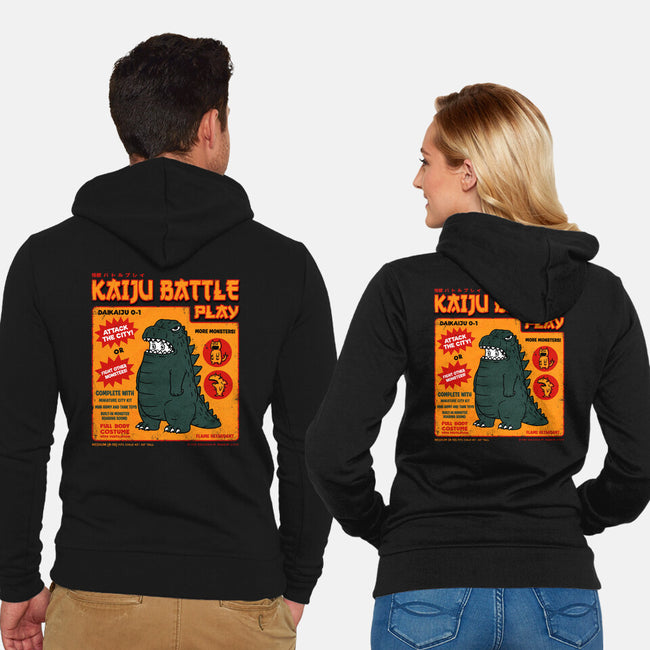 Kaiju Battle Player-Unisex-Zip-Up-Sweatshirt-pigboom