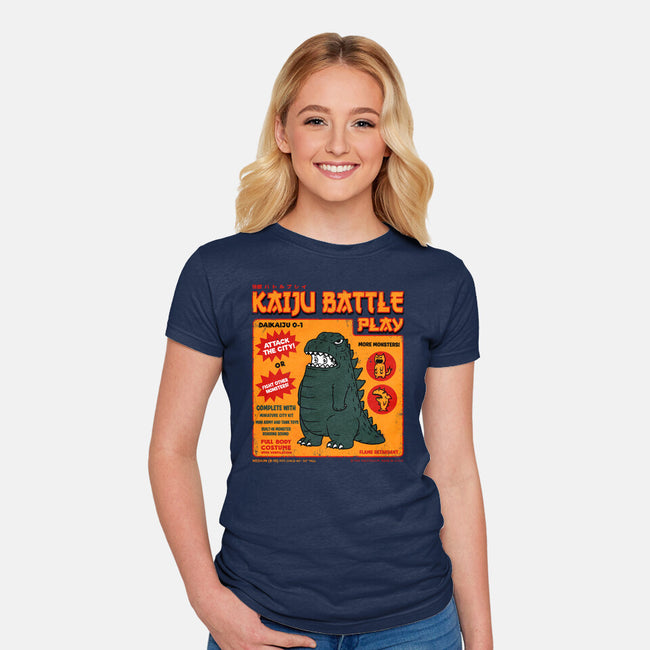 Kaiju Battle Player-Womens-Fitted-Tee-pigboom