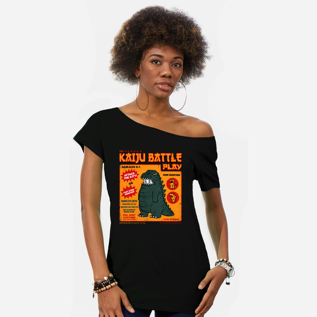 Kaiju Battle Player-Womens-Off Shoulder-Tee-pigboom