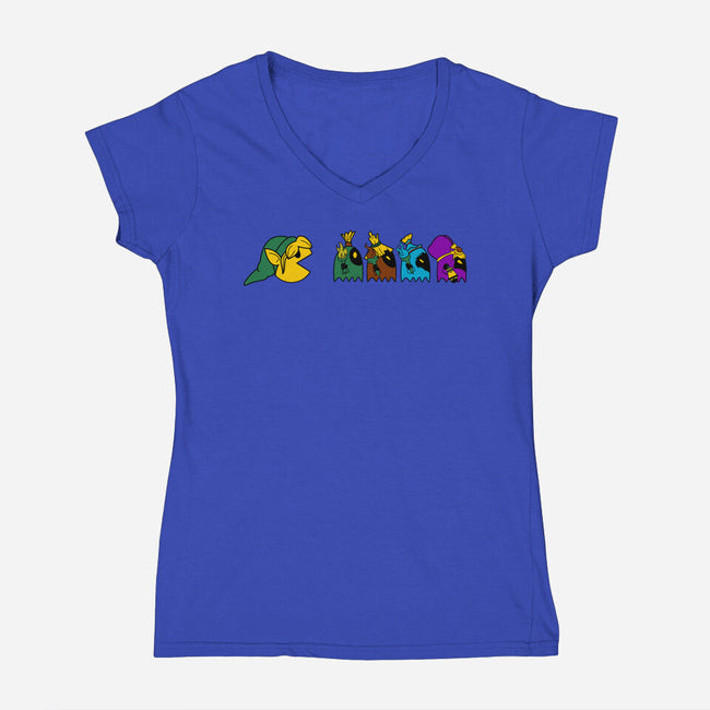 Poe In A Row-Womens-V-Neck-Tee-Nerding Out Studio