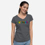 Poe In A Row-Womens-V-Neck-Tee-Nerding Out Studio