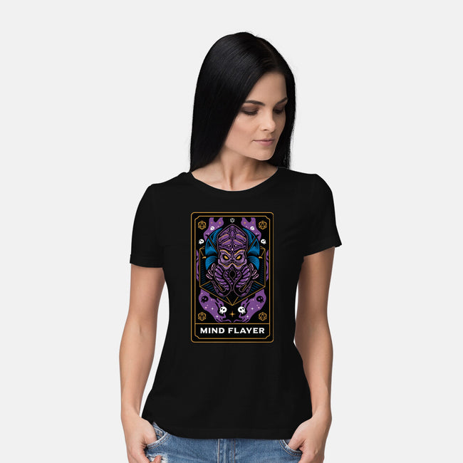 Mind Flayer Tarot Card-Womens-Basic-Tee-Logozaste