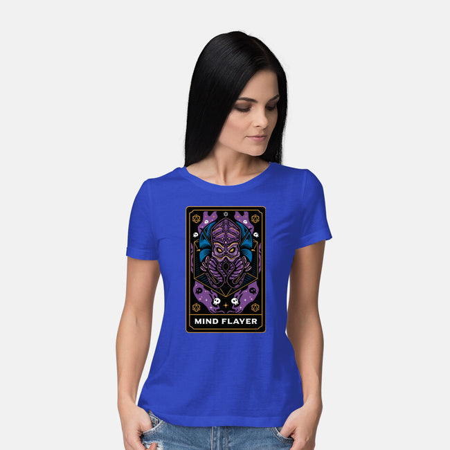 Mind Flayer Tarot Card-Womens-Basic-Tee-Logozaste