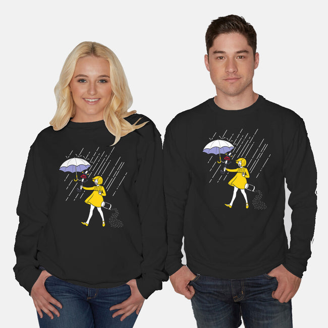 Salt Scared Girl-Unisex-Crew Neck-Sweatshirt-Raffiti