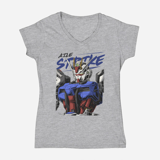 Gundam Strike-Womens-V-Neck-Tee-DancingHorse