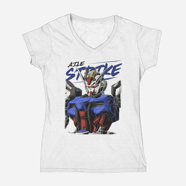 Gundam Strike-Womens-V-Neck-Tee-DancingHorse