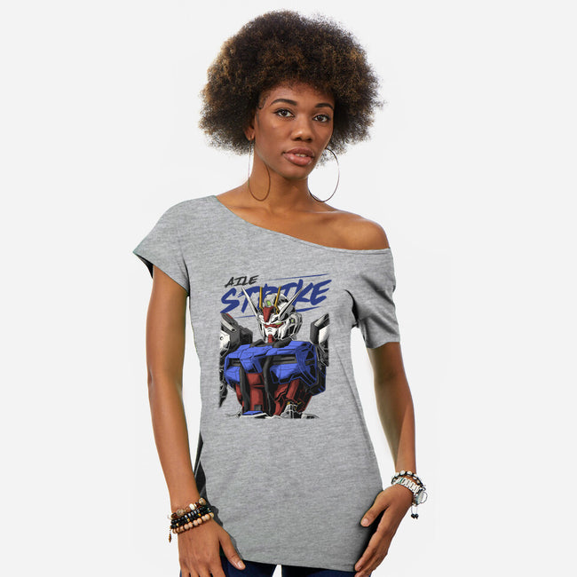 Gundam Strike-Womens-Off Shoulder-Tee-DancingHorse