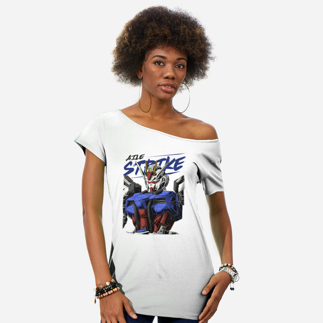 Gundam Strike-Womens-Off Shoulder-Tee-DancingHorse