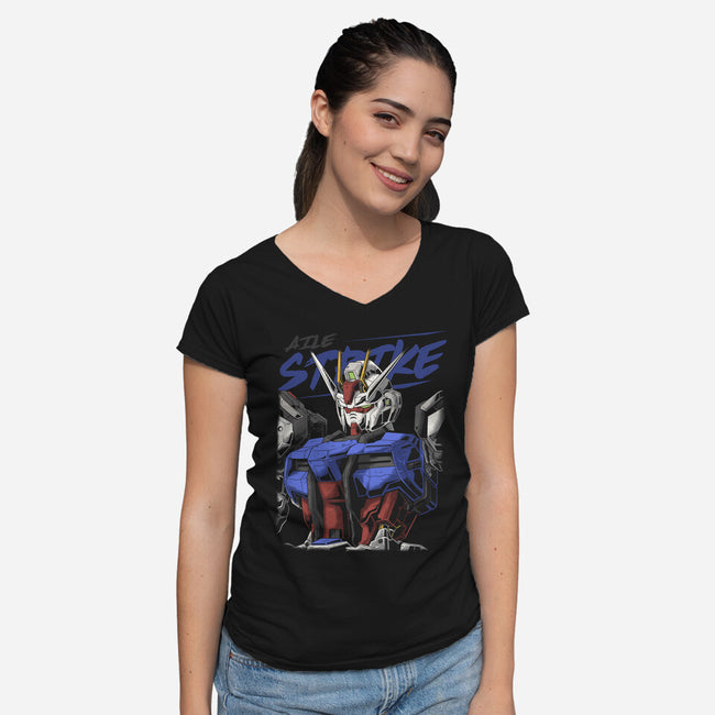 Gundam Strike-Womens-V-Neck-Tee-DancingHorse