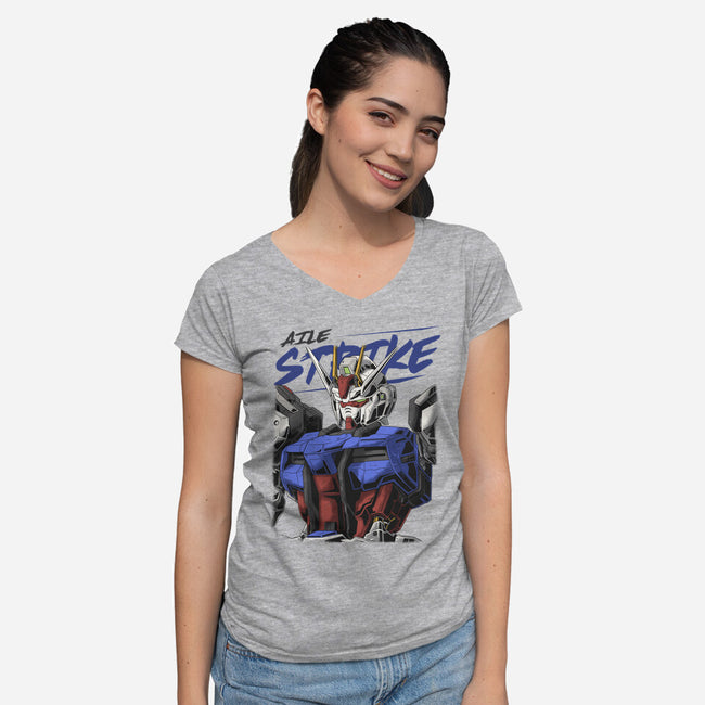 Gundam Strike-Womens-V-Neck-Tee-DancingHorse