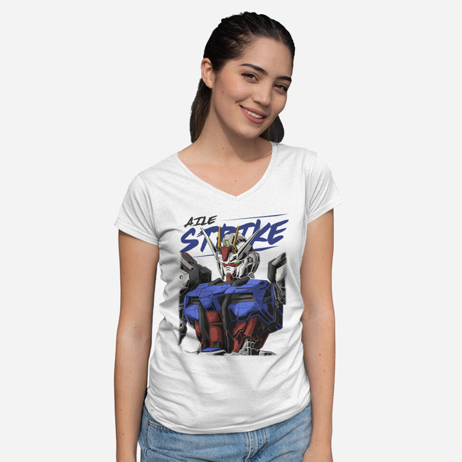 Gundam Strike-Womens-V-Neck-Tee-DancingHorse