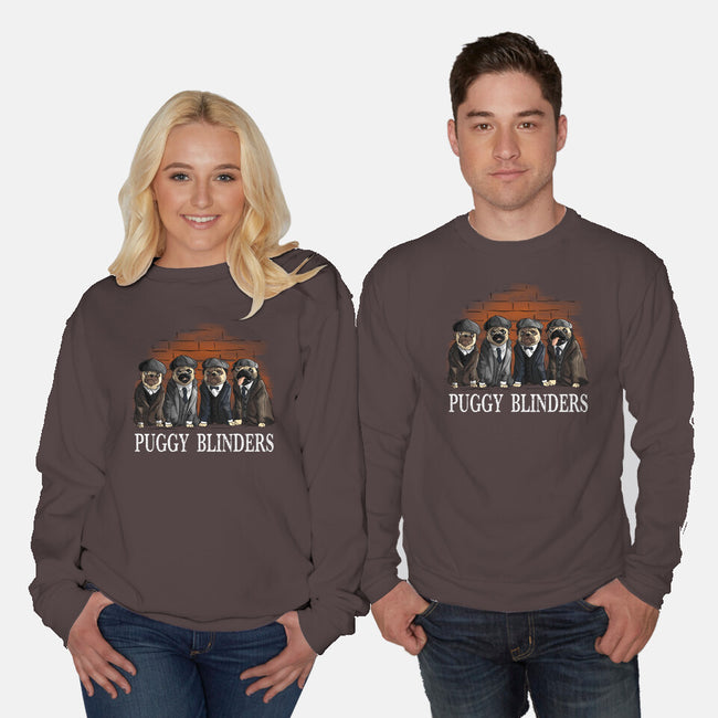 Puggy Blinders-Unisex-Crew Neck-Sweatshirt-fanfabio