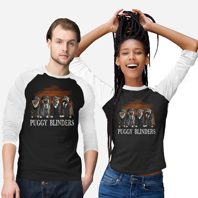 Puggy Blinders-Unisex-Baseball-Tee-fanfabio