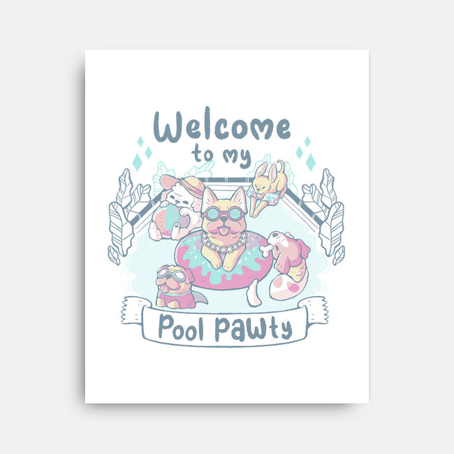 Pool Pawty Time-None-Stretched-Canvas-xMorfina