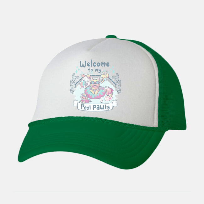 Pool Pawty Time-Unisex-Trucker-Hat-xMorfina