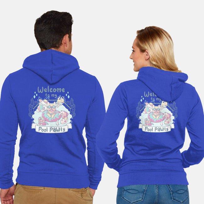 Pool Pawty Time-Unisex-Zip-Up-Sweatshirt-xMorfina