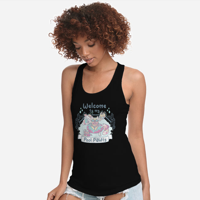 Pool Pawty Time-Womens-Racerback-Tank-xMorfina