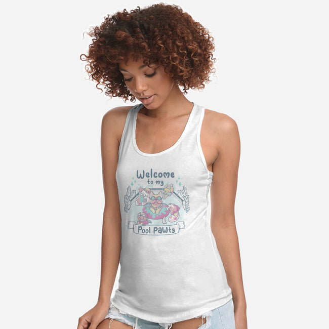 Pool Pawty Time-Womens-Racerback-Tank-xMorfina