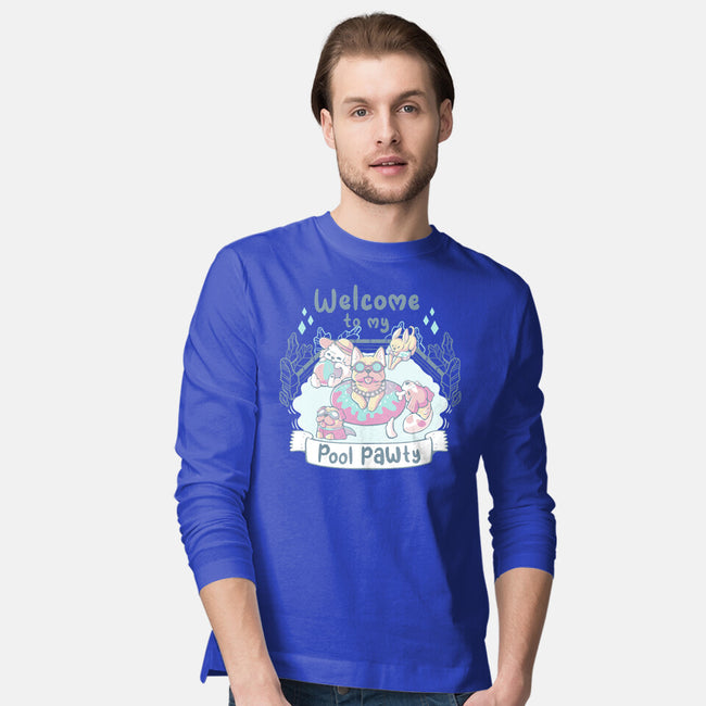 Pool Pawty Time-Mens-Long Sleeved-Tee-xMorfina