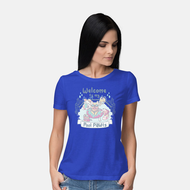 Pool Pawty Time-Womens-Basic-Tee-xMorfina