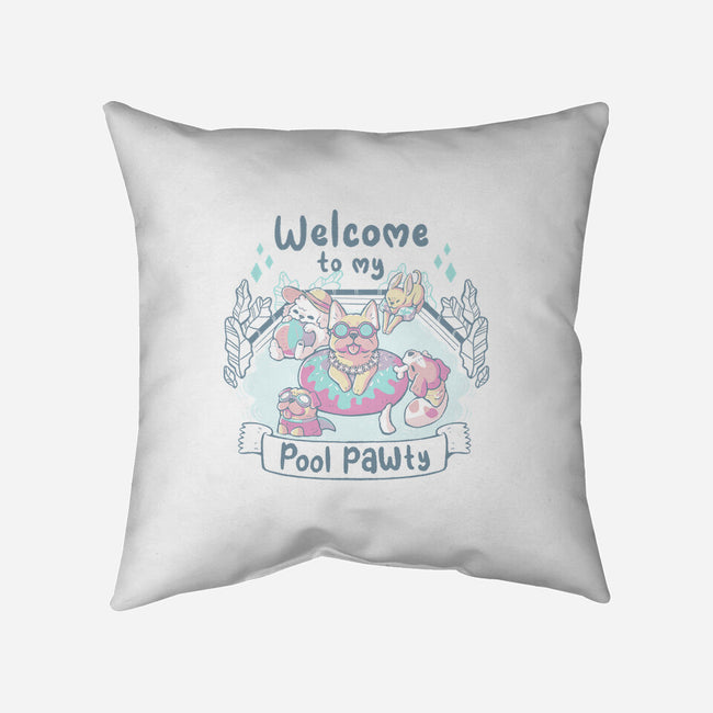 Pool Pawty Time-None-Removable Cover-Throw Pillow-xMorfina