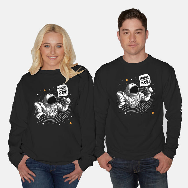 Houston Everything Is Ok-Unisex-Crew Neck-Sweatshirt-sachpica