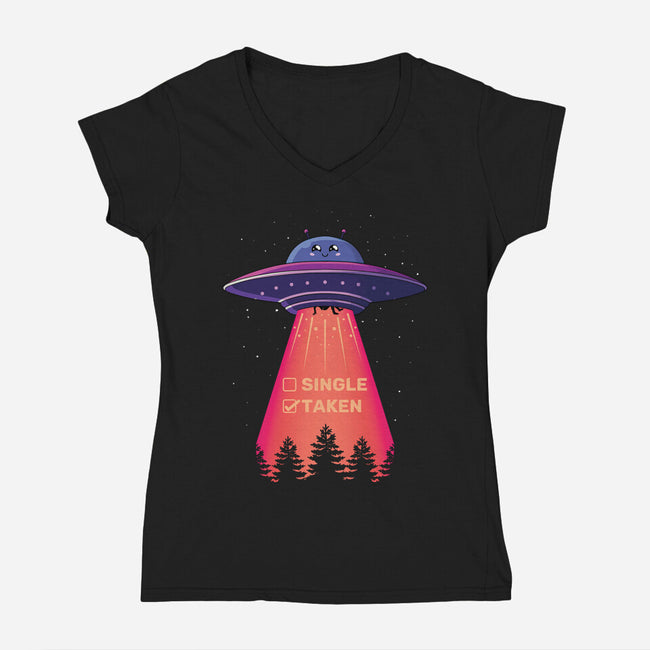 UFO Taken-Womens-V-Neck-Tee-danielmorris1993