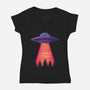 UFO Taken-Womens-V-Neck-Tee-danielmorris1993