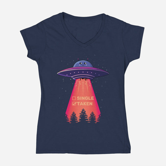 UFO Taken-Womens-V-Neck-Tee-danielmorris1993