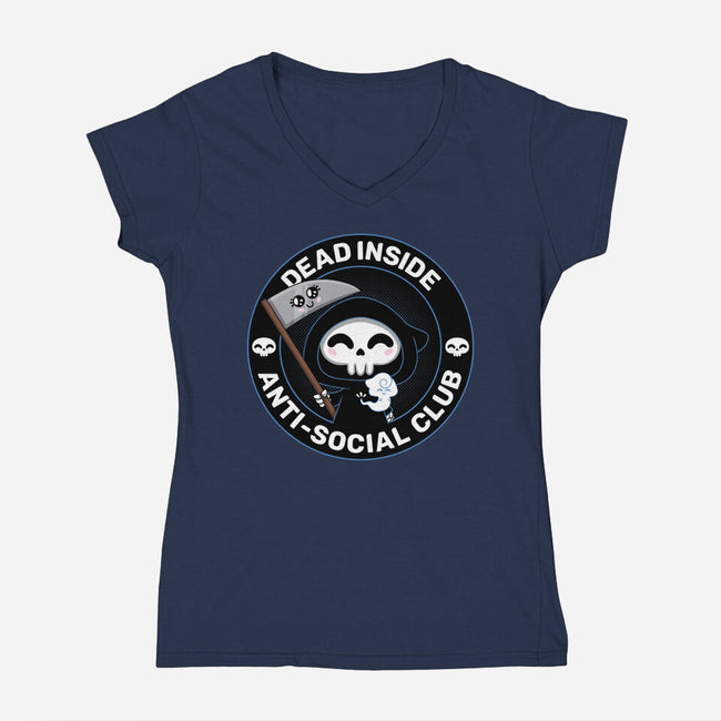 Dead Inside Anti-Social Club-Womens-V-Neck-Tee-danielmorris1993