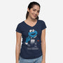 The CookieMonster-Womens-V-Neck-Tee-Claudia