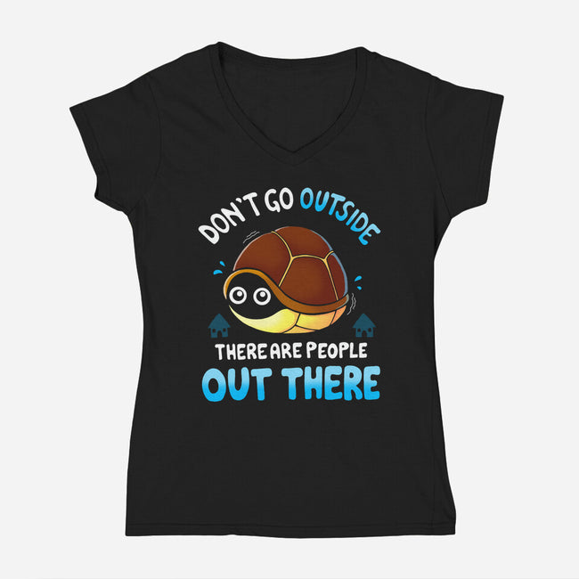 Out There-Womens-V-Neck-Tee-Vallina84