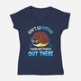 Out There-Womens-V-Neck-Tee-Vallina84