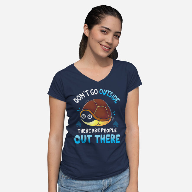 Out There-Womens-V-Neck-Tee-Vallina84