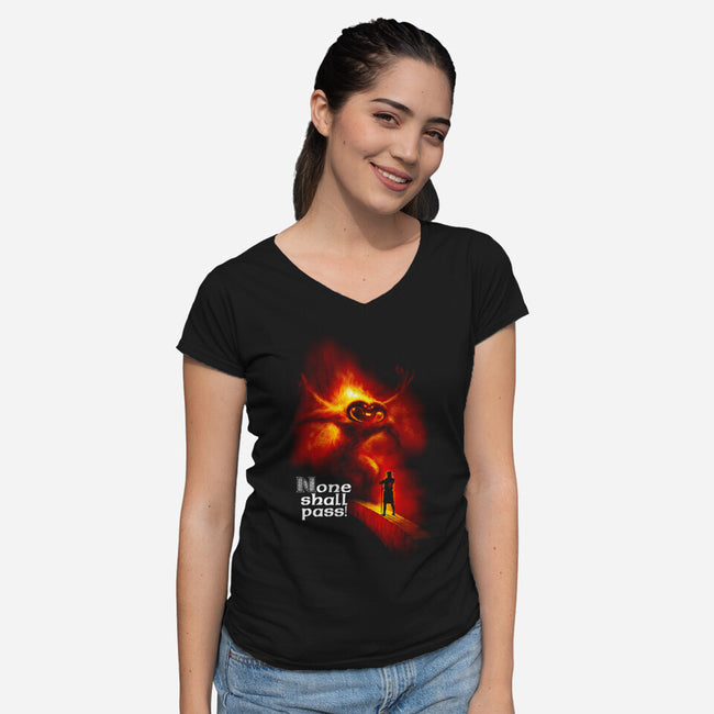 Black Knight Returns-Womens-V-Neck-Tee-Art_Of_One