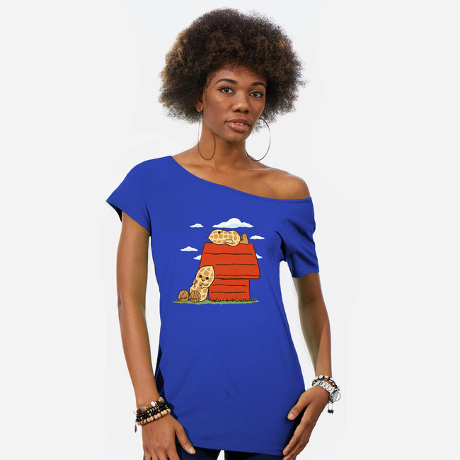 Peanuts-Womens-Off Shoulder-Tee-Melonseta