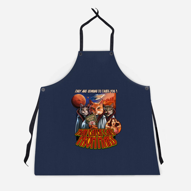 Cats From Mars-Unisex-Kitchen-Apron-daobiwan
