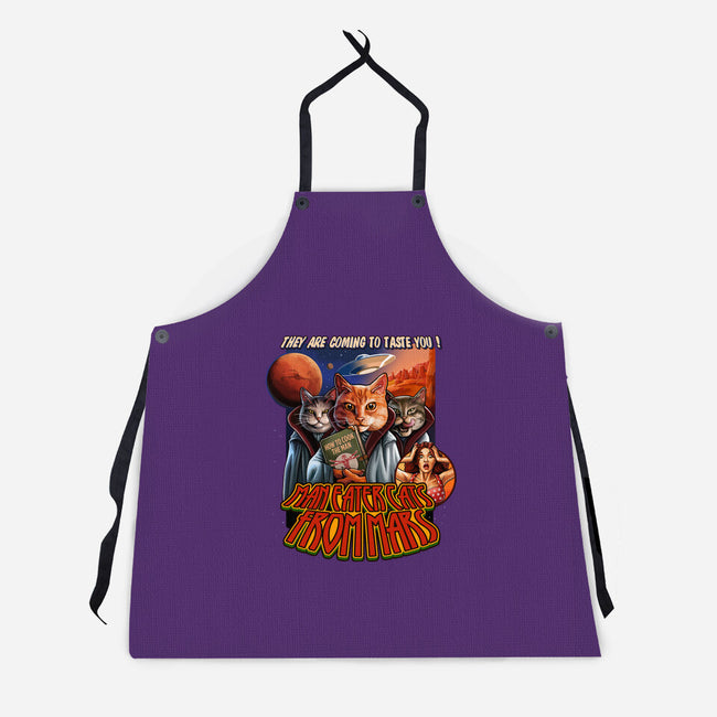 Cats From Mars-Unisex-Kitchen-Apron-daobiwan