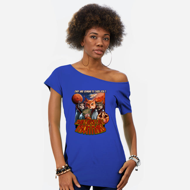 Cats From Mars-Womens-Off Shoulder-Tee-daobiwan