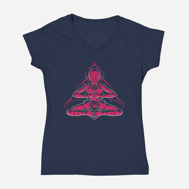 Fire Meditation-Womens-V-Neck-Tee-estudiofitas