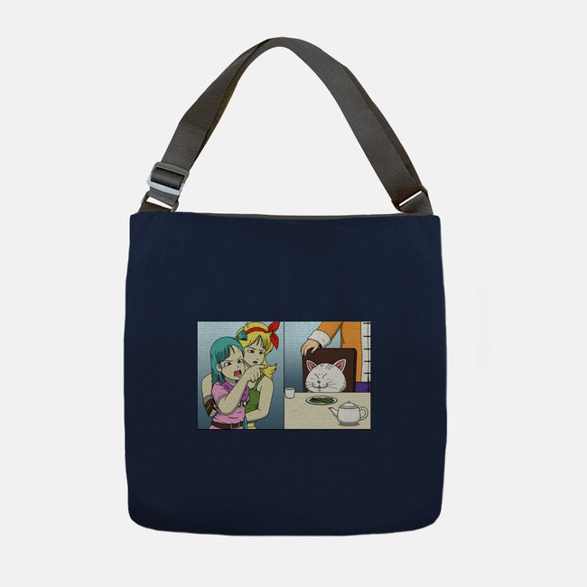 Girl Vs Cat-None-Adjustable Tote-Bag-pigboom